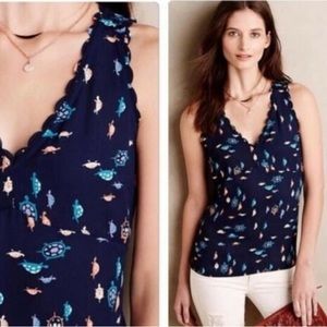 Anthropologie Maeve Terrapin Turtle Top Shirt